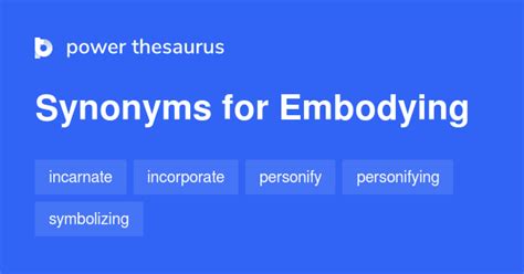 embodying thesaurus|embodying .